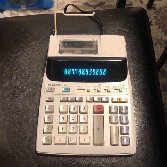 Sharp EL-1801V Portable 12-Digit 2-Color Serial Printing Calculator - Picture 10 of 12